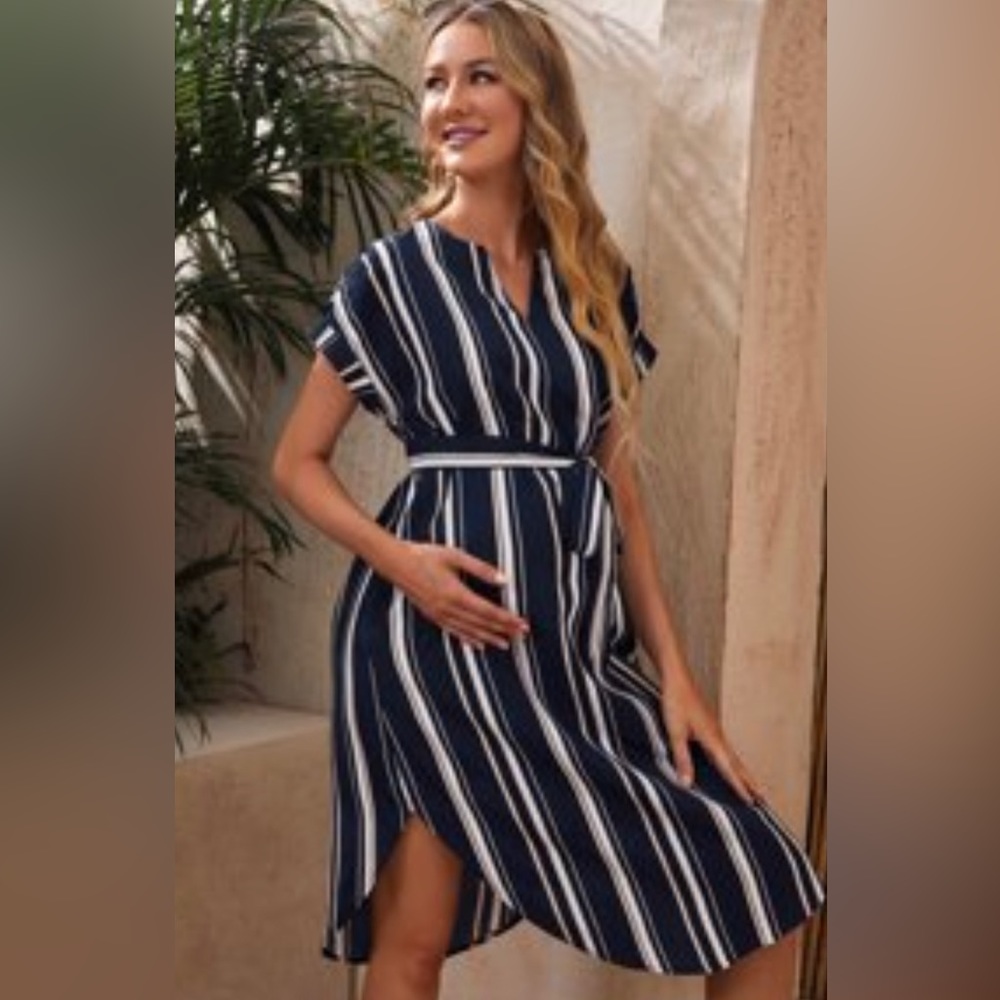 Shein dolman maternity dress with tie